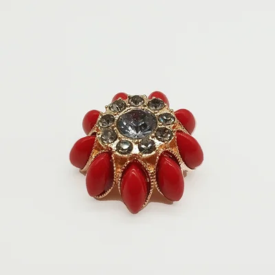 Resin Flower Rhinestone Wedding Decoration Buttons For Clothing Metal Buttons DIY Coat Sweater Buttons For Clothing Accessories - Цвет: B