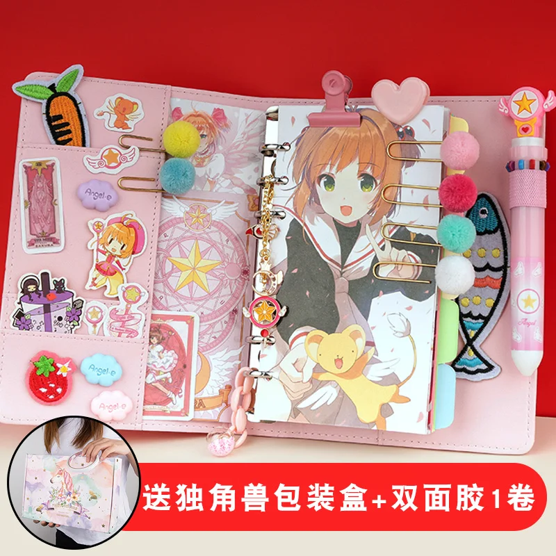 

Журнал Sakura, книжка, Подарочная коробка, блокнот в клетку, в мелкую клетку, в виде свежего сердца для девушек, с красным костюмом, милый японск...