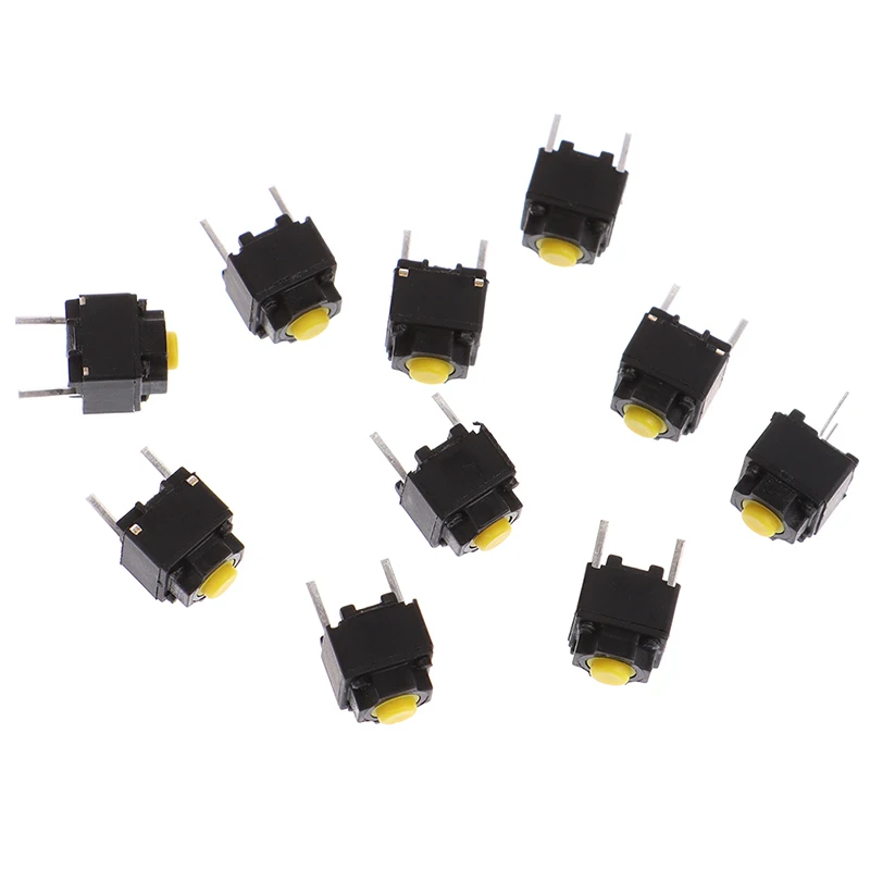 10pcs Yellow Push Mute Button 6*6*7.3 Silent Switch Wireless Mouse Wired Micro | Обустройство дома