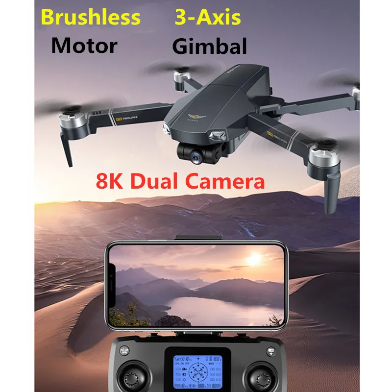 

8K GPS RC Drone with 3-Axis Gimbal Dual Camera 30mins Flight Time Professional Folding Quadcopter With 64G SD Card RC Toys Gift