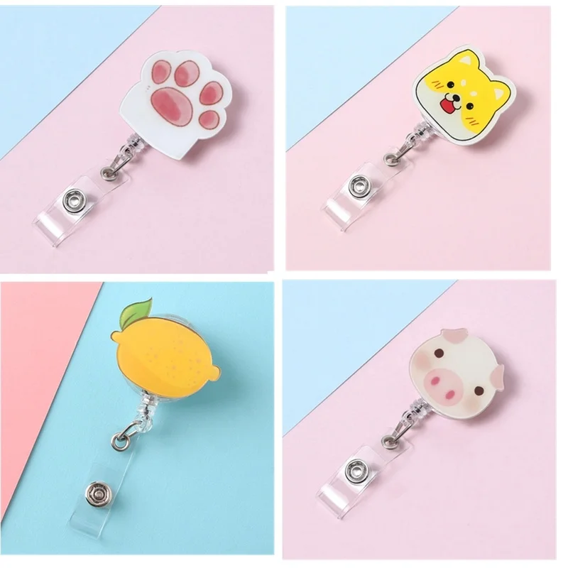 Мультфильм выдвижной брелок для ключей медсестры рабочие держатель карт