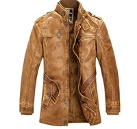 2019 retro mens leather jacket hot high quality winter man jackets coat warm plus velvet motorcycle windproof overcoat men