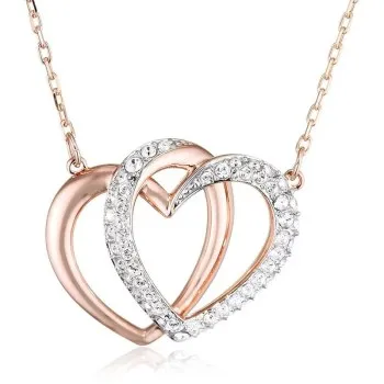

2021 new women's necklace rose gold double heart love necklace pendant clavicle chain female classic hot style BL-00013