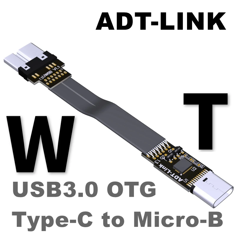 

Кабель-удлинитель ADT USB3.0 «Папа-мама», переходник с Type-C на micro-B, для угловой сварки, ID, гибкий кабель-удлинитель для передачи данных, T1/2-W