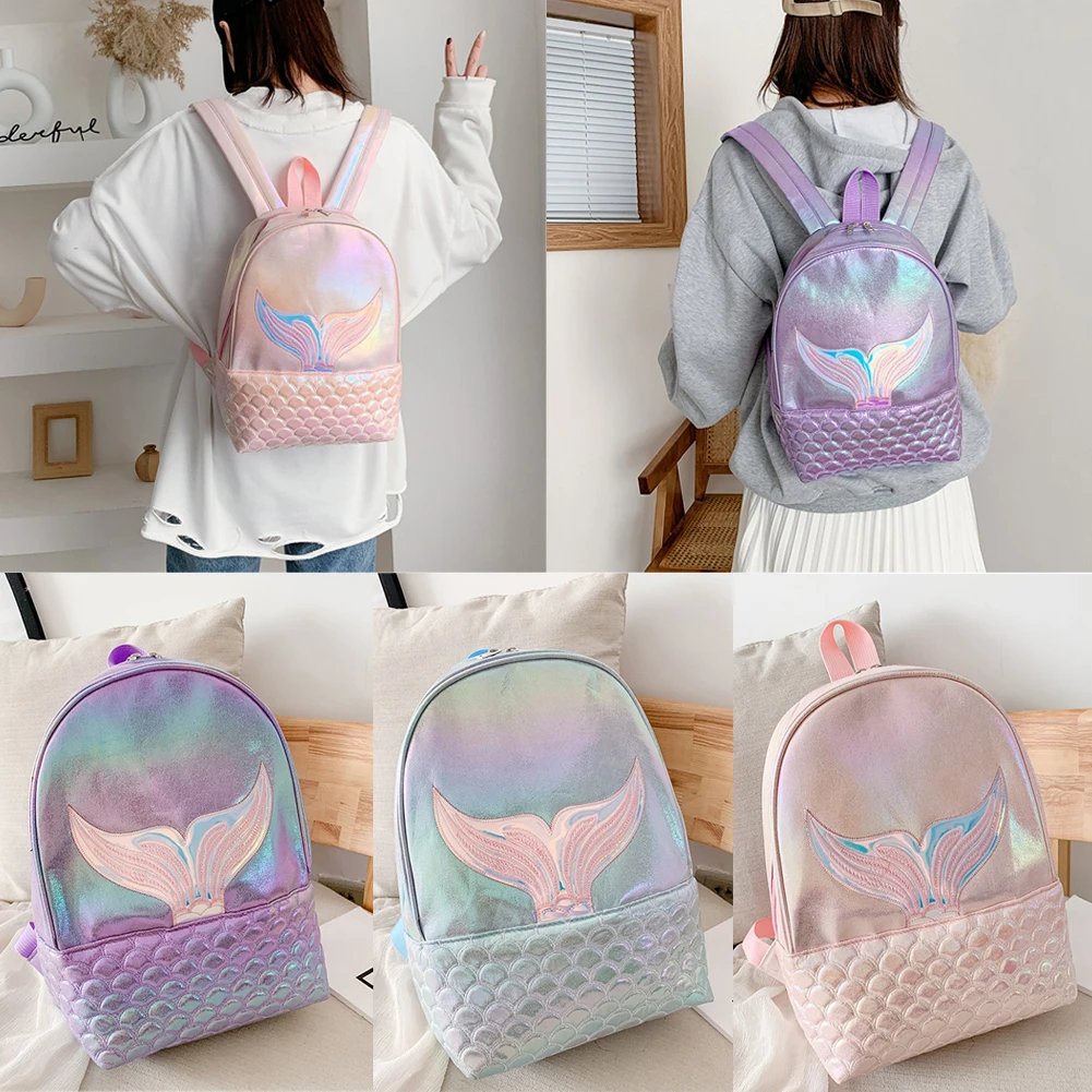 Новая мода Русалка лазерный блестящие цветные рюкзаки для женщин из