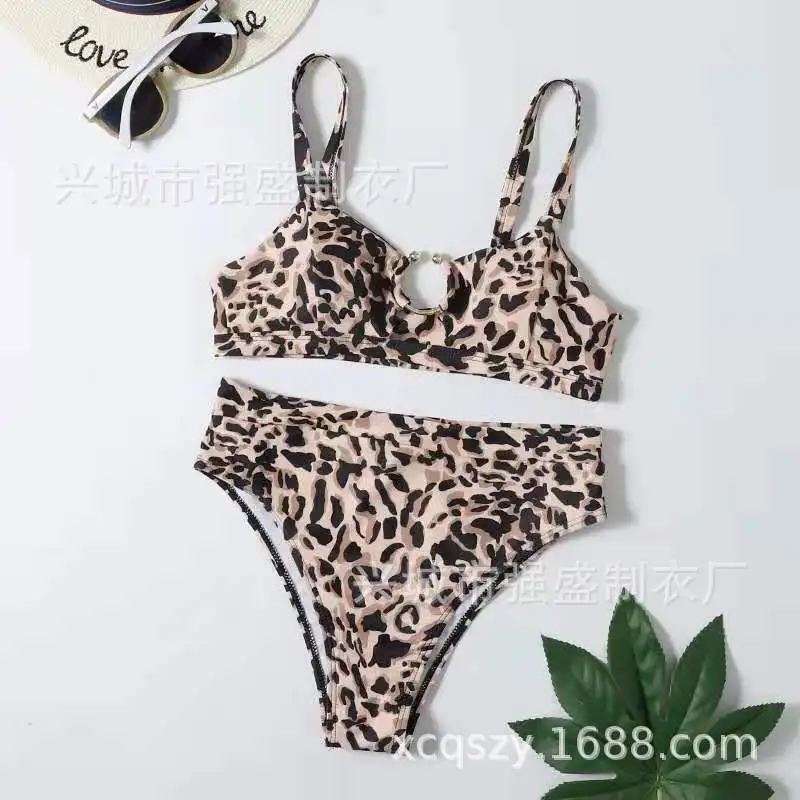 

2021 Sexy Women High Waist Bikini Swimsuit Swimwear Female Bandeau Thong Brazilian Biquini Bikini Set Bathing Suit Bather