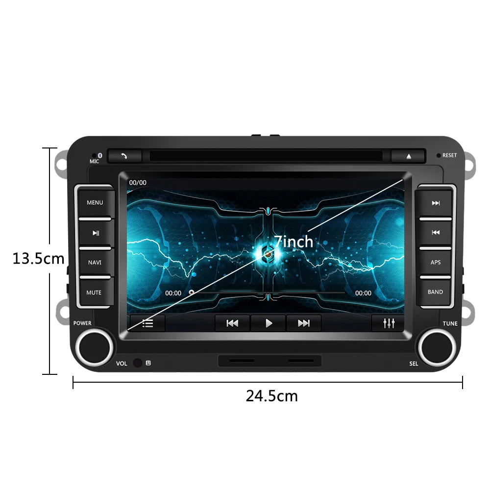 Автомагнитола Podofo 2DIN 7 дюймов Android 9 0 DVD плеер Bluetooth сенсорный экран GPS Wi Fi FM радио