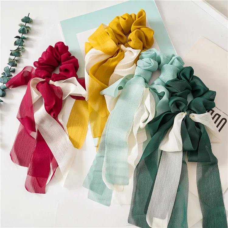

Fashion Girl Bows Rubber Ropes Hair Ties Hair Accessories Hair Band Scrunchies Scarf Sweet Elastic For Women