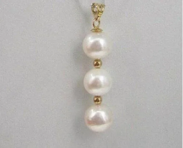 Black round AAA 9-10 mm natural Tahitian pearl pendant necklace 14k Gold | Украшения и аксессуары