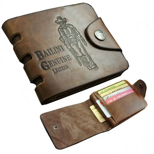 Мужской кошелек из искусственной кожи винтажный с несколькими карманами 2018|style