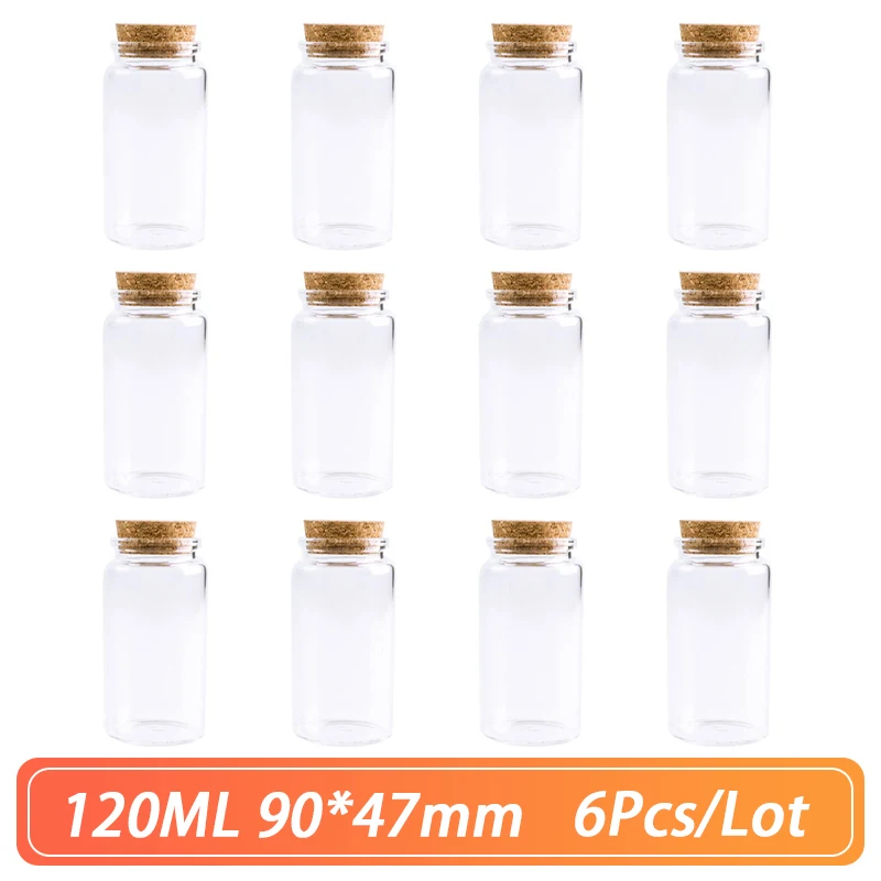 Маленькие стеклянные флаконы 90 х47 мм 120 мл для рукоделия крошечные банки пробки