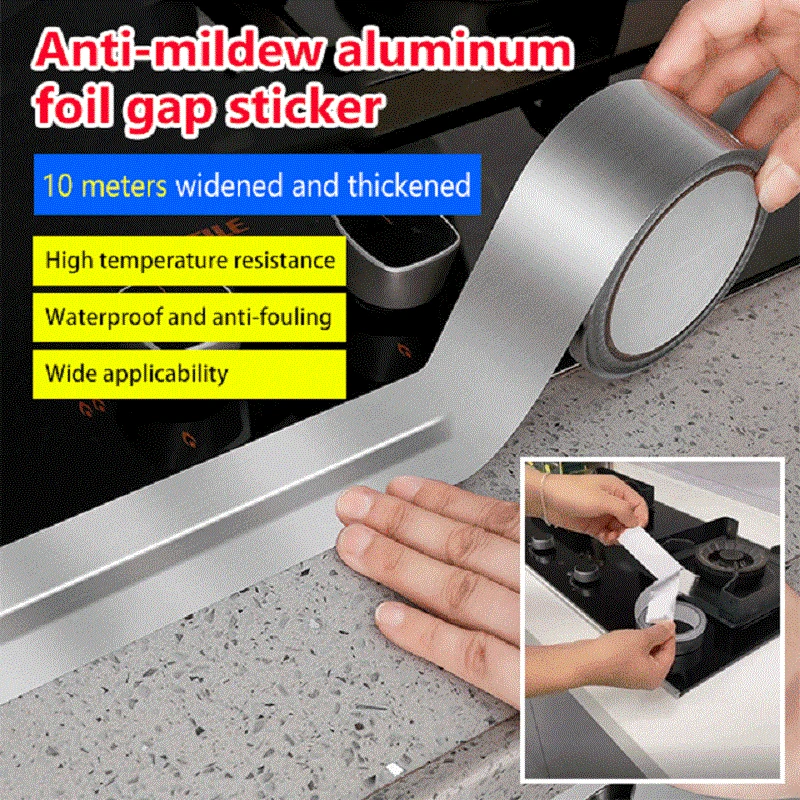

10M Kitchen Sink Waterproof Sticker Anti-mold Sealing Strip Tape Wall Bathroom Countertop Toilet Gap Self-adhesive Seam Sticker