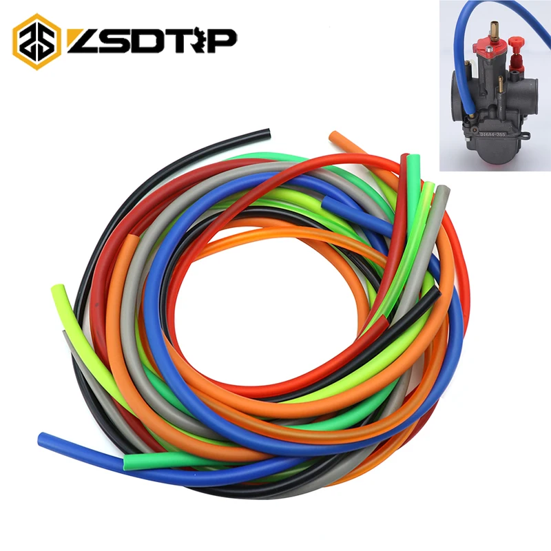 

ZSDTRP 5pcs/set Universal Colorful Moto Carburetor Gas Oil Hose Fuel Line Petrol Tube Pipe For Honda Suzuki Dirt Pit Bike