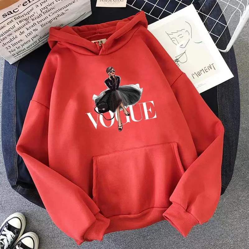 

Streetwear Hoodie Fashion VOGUE Princess Hoodies Women Harajuku Sweatshirt Female Pullovers Anime Long Sleeve Goth Pink Tops