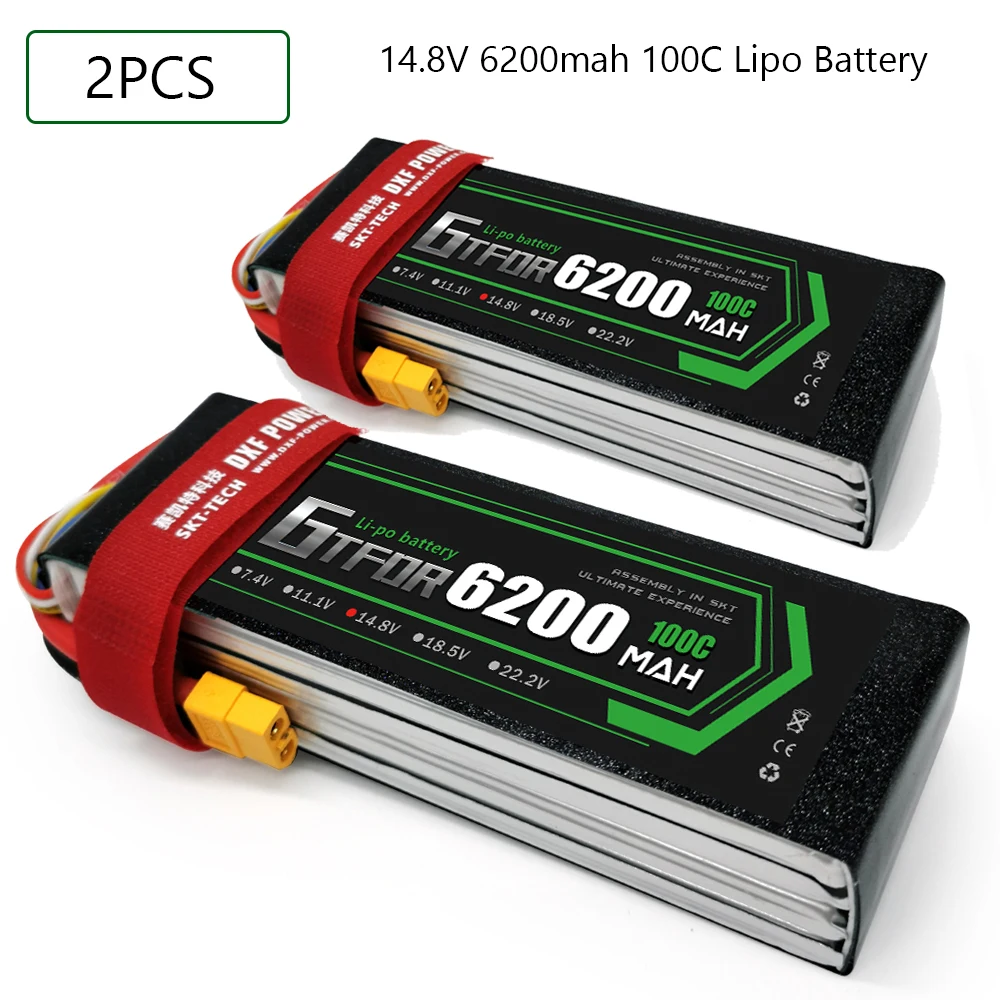 

GTFDR 4S 14.8V 6200mah 100C-200C Lipo Battery 4S XT60 T Deans XT90 EC5 For FPV Drone Airplane Car Racing Truck Boat RC Parts