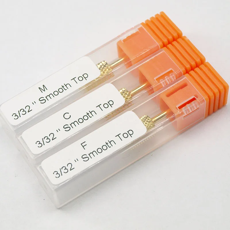 Профессиональный твердосплавный сверло для ногтей Easy Nail 3/32 дюйма, 3 размера, купольное круглое сверло, электрическая пилочка для ногтей, Золотое сверло