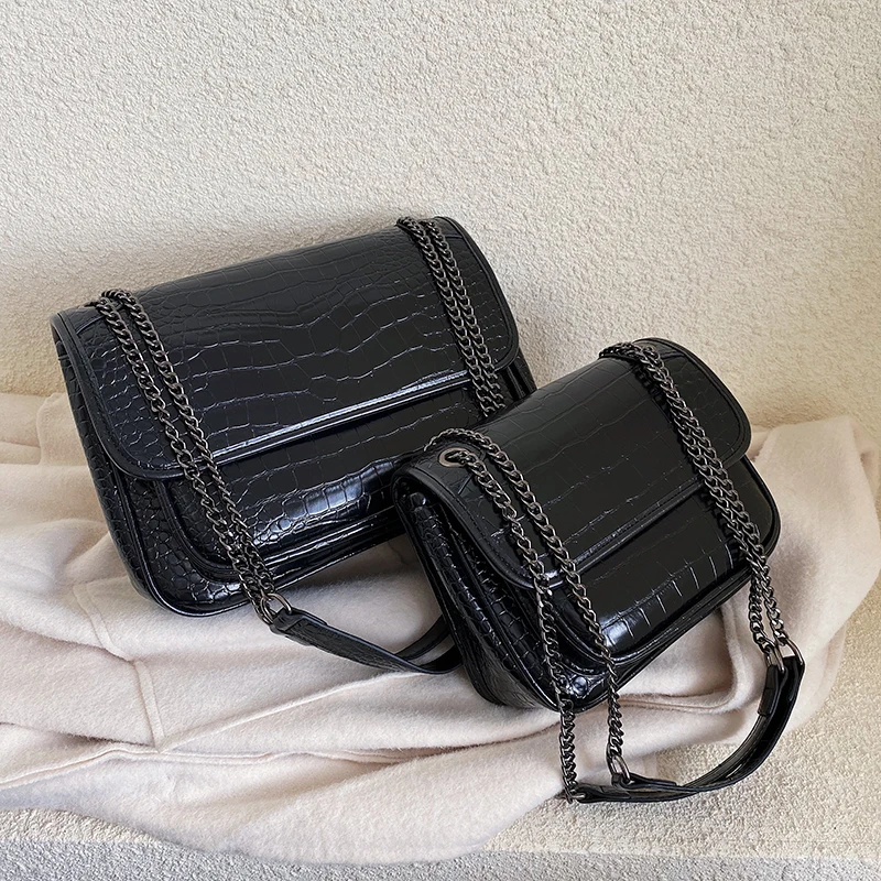 

Crocodile Pattern Bags Women Fashion Chain Handbag Quality PU Leather Cross-body Shoulder Messenger Bags Ladies Casual Totes