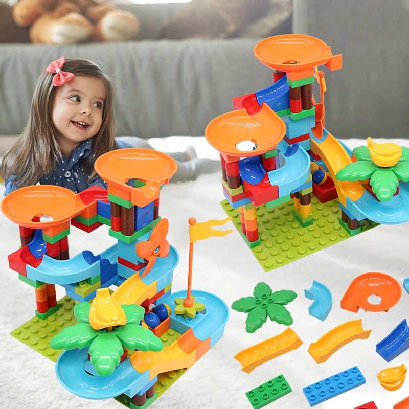 Мраморная гоночная трасса большая воронка горка строительные блоки сделай сам