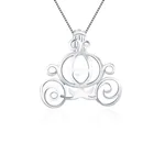 CLUCI 3 шт. серебро 925 пробы романтическая Тыква Корзина жемчуг медальон для ожерелья для женщин 925 Стерлинговое Серебро каретка клетка кулон SC026SB