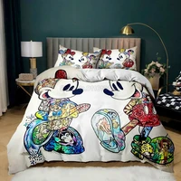 home textile mickey mouse bedding set minnie mouse cartoon bed children duvet cover single twin bedclothes cover queen king size