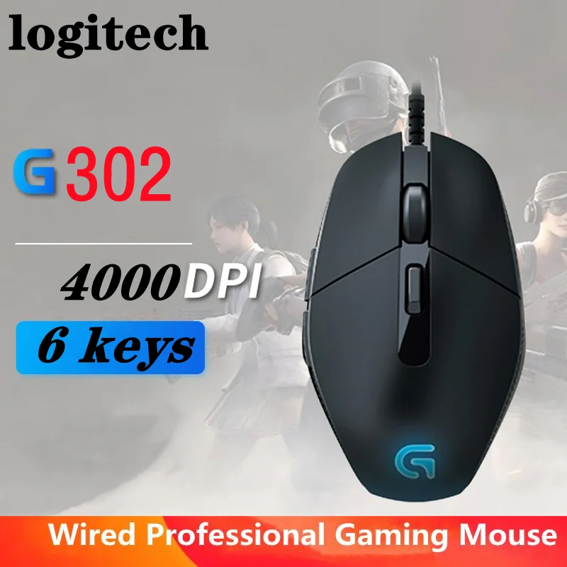 Original Logitech G302 Gaming Mouse 4000DPI Wired Mouse/Optical Mouse USB Notebook Office Mouse/Computer/Programming Mouse