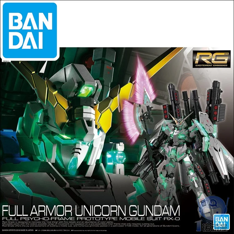 Оригинальный RG 1/144 воина гундама модель RX 0 Полный Броня единорог Gundam японский Bandai
