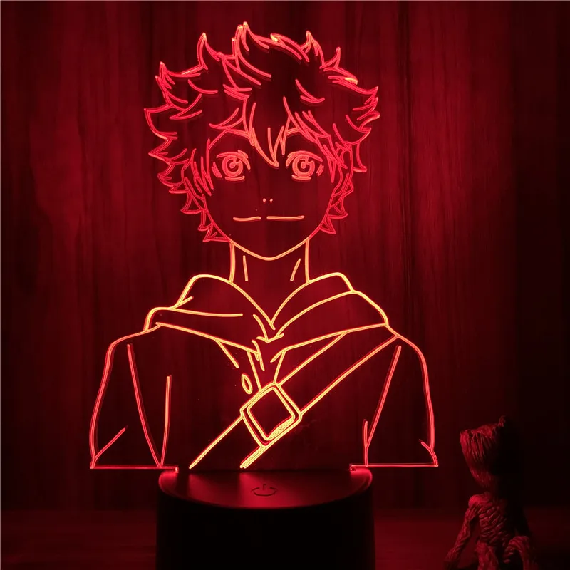 Акриловый светодиодный ночсветильник в стиле Аниме Haikyuu Shoyo Hinata фигурка подарок