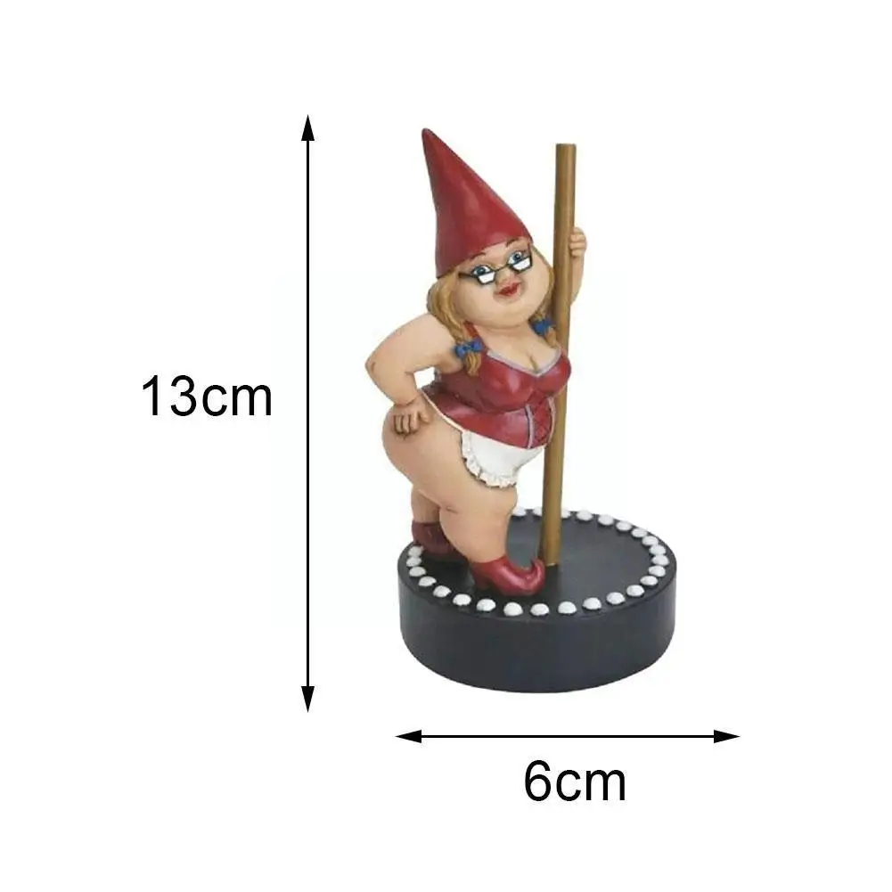 

Garden Pole Dancing Gnome Ornament Resin Gnome Statues Ornaments Desktop Decor Indoor Outdoor Home Gift P6B1