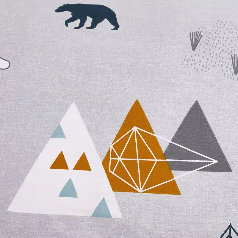 Пододеяльник в скандинавском стиле с принтом животных и гор пододеяльник из 100%