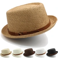men women classical straw pork pie hats fedora sunhats trilby caps summer boater beach outdoor travel party size us 7 14 uk l