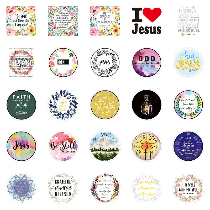 Pegatinas de refranes religiosos para monopat&iacute;n, guitarra, equipaje de viaje, motocicleta, juguete para ni&ntilde;os, 100 Uds.-3