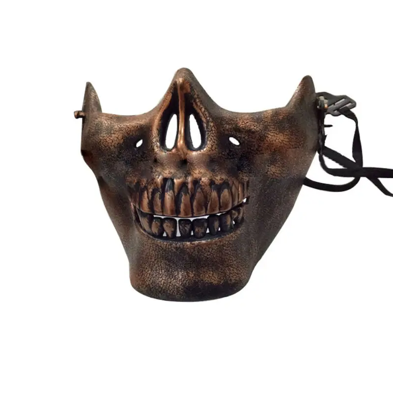 Популярные Металлические пластиковые маски черепа для Хэллоуина золотые и