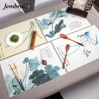 chinese painting flower pvc placemat printing heat insulation pad kitchen dining table decoration accessories coffee tea coaster