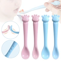 baby silicone spoon long handle baby first stage self feeding spoon toddler utensils for baby children accessories newborn