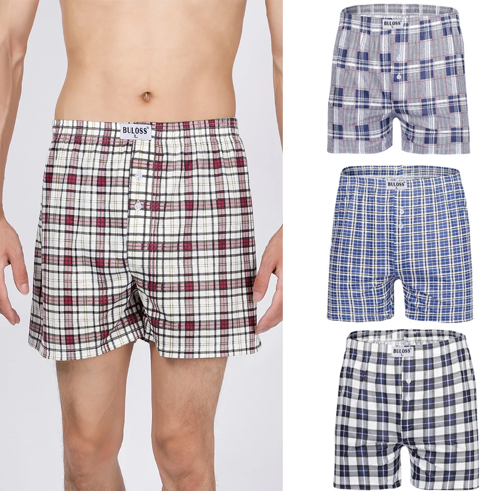 

Мужские боксеры, летняя Домашняя одежда, мужское нижнее белье, боксеры, мужские трусы-боксеры, простой Клетчатый Стиль