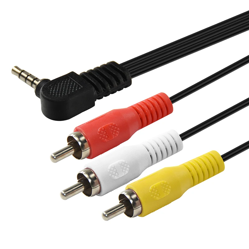 CABLETIME 3 5 мм 4 полюсный автоматический к 3RCA аудио видео кабель Мужской до RCA угол