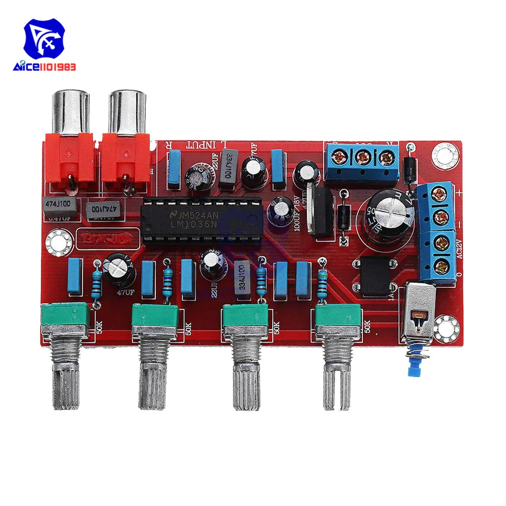 Diymore LM1036 роскошный HIFI усилитель предусилитель Регулятор громкости тональная плата 1000 мкФ/25 в Pro завершена и протестирована