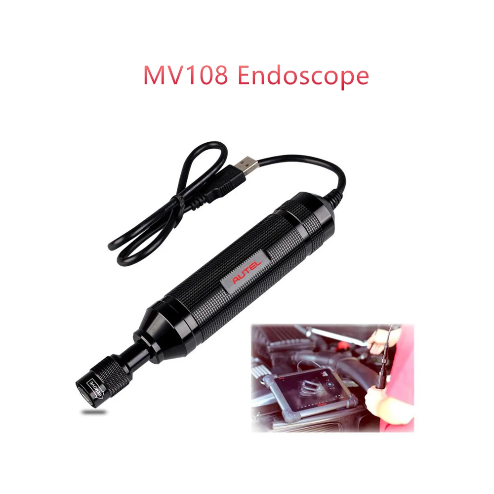 

Autel MaxiVideo MV108 HD цифровая Инспекционная камера для MaxiSys Pro и ПК, поддержка видеосъемки, E-образное изображение, головка 8,5 мм