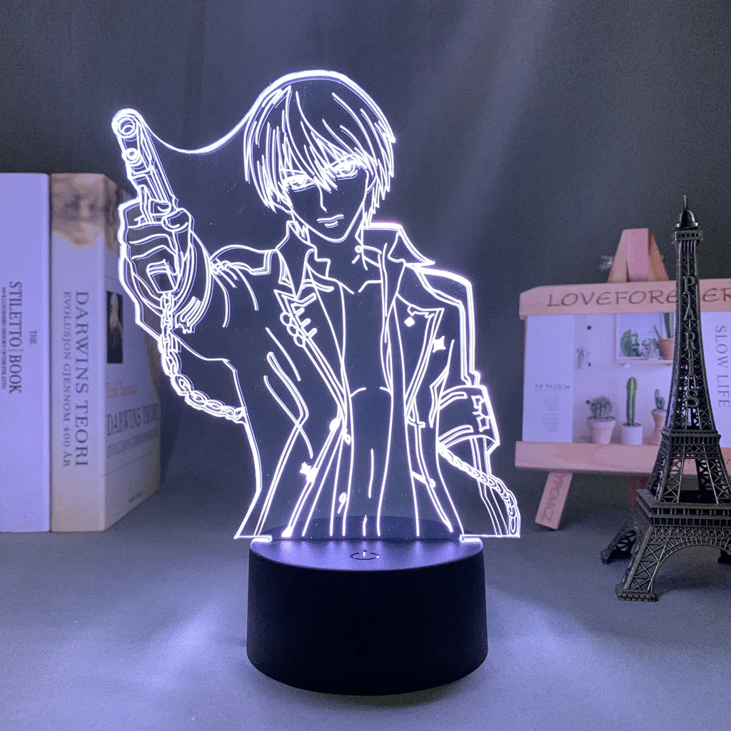 

Anime Led Night Light Vampire Knight Zero Kiryu Figure for Bedroom Decorative Light Birthday Gift Manga Lamp Vampire Knight