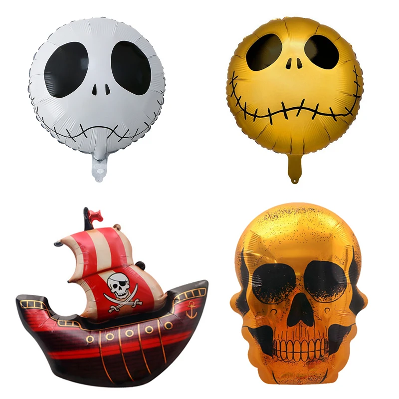 Набор фольгированных воздушных шаров большой пиратский корабль Череп 18 дюймов