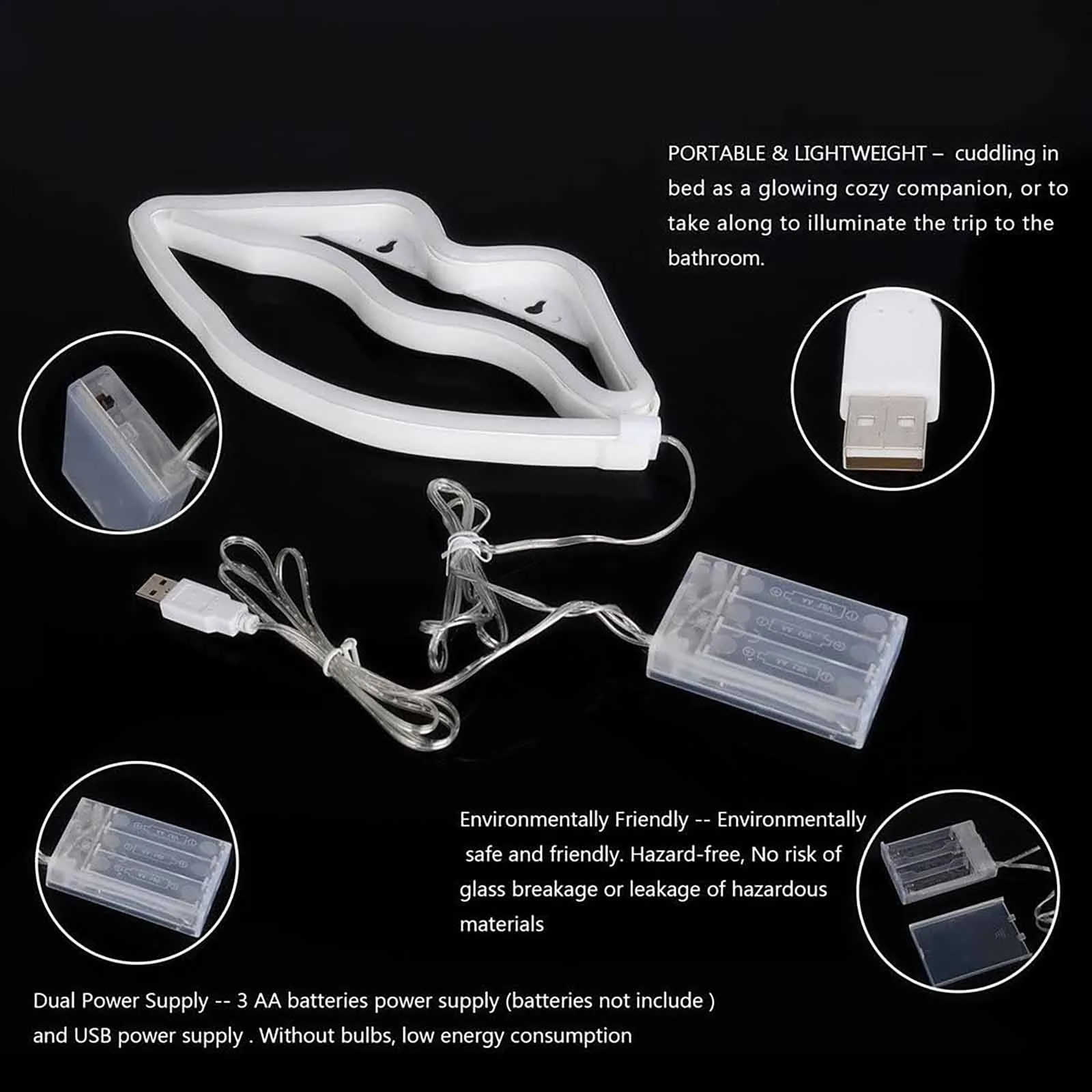 Светодиодная неоновая вывеска ночник светильник для губ украшение на стену