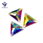 YANRUO 3.5-треугольный кристалл AB Top Sew Стразы стеклянные кристаллы стразы шьют камни для одежды