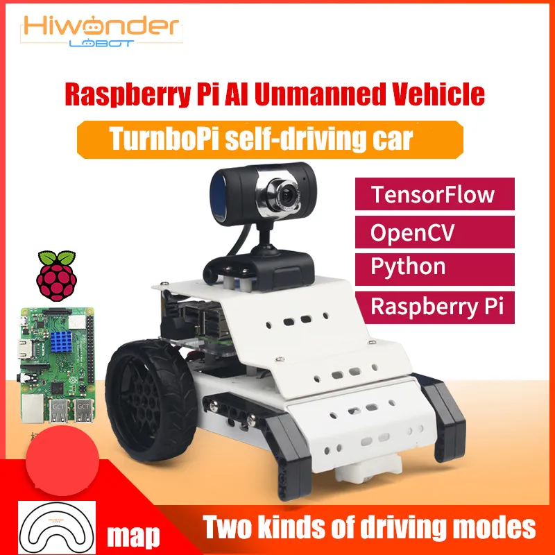 Умный автомобиль Hiwonder Lobot Raspberry Pi 4B/3B + беспилотный турбопи визуальное слежение