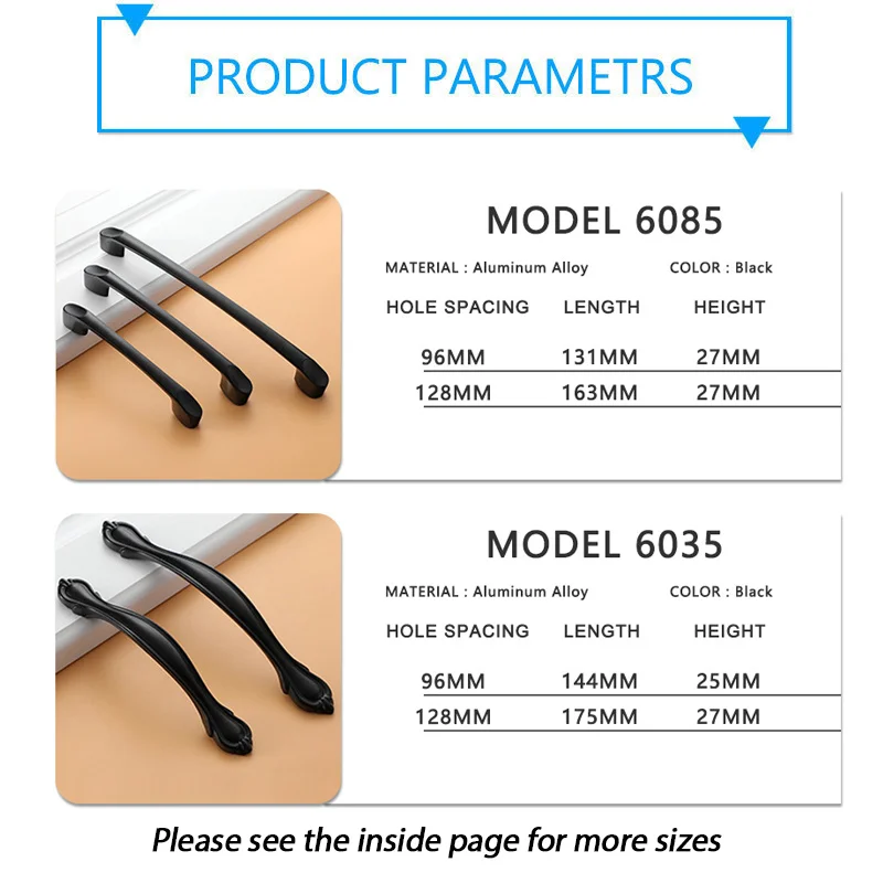 Черные ручки для мебели ящиков шкафа и кухни простой стиль | Строительство ремонт