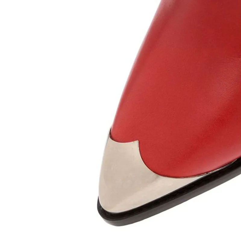 Женские ковбойские ботильоны из натуральной кожи на необычном каблуке Размеры