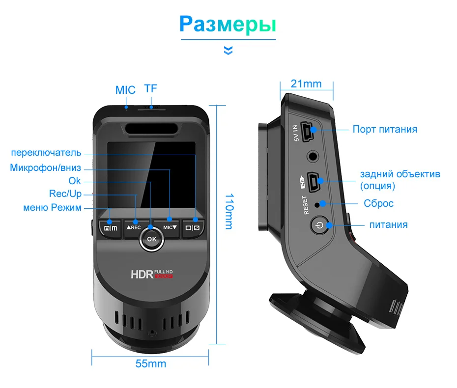 Junsun автомобиля видеорегистратор двойной объектив Dashcam Встроенный gps трекер 4 к 2160 P HD ночное видение камера с 1080 170 сзади