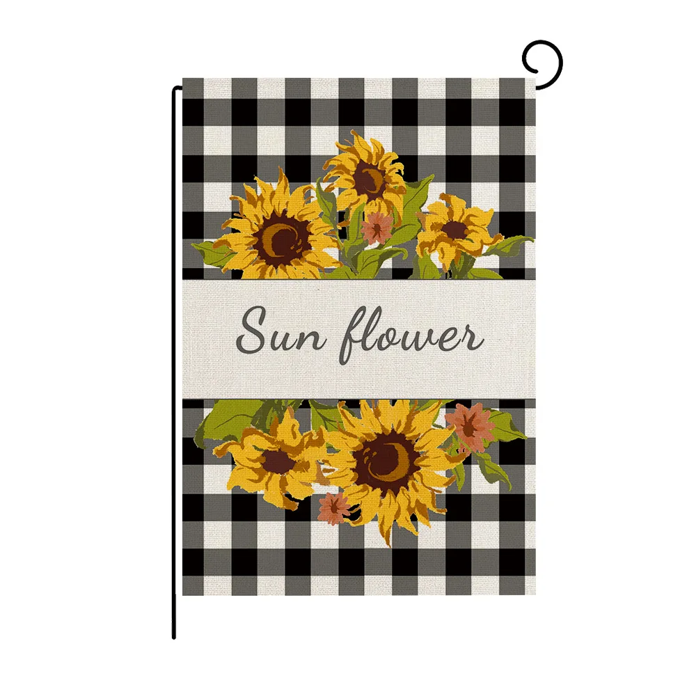 Вертикальный двухсторонний Садовый флаг в виде подсолнуха весна лето фермерский