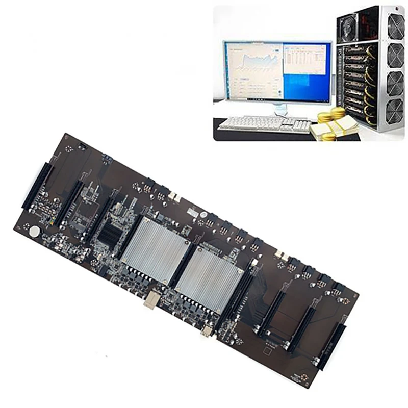 BTC-X79 Mining материнская плата 9XPCI-E X16 3060 графический слот 60 мм LGA2011 DDR3 RECC с 8G + 120G SSD 2X 2620