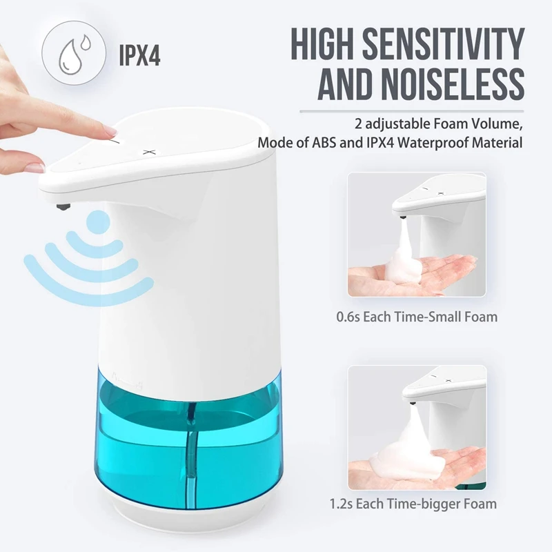 

Hot Automatic Foaming Soap Dispenser Touchless Battery Operated Hand Free Foam Soap Dispenser for Bathroom 12Oz/350Ml