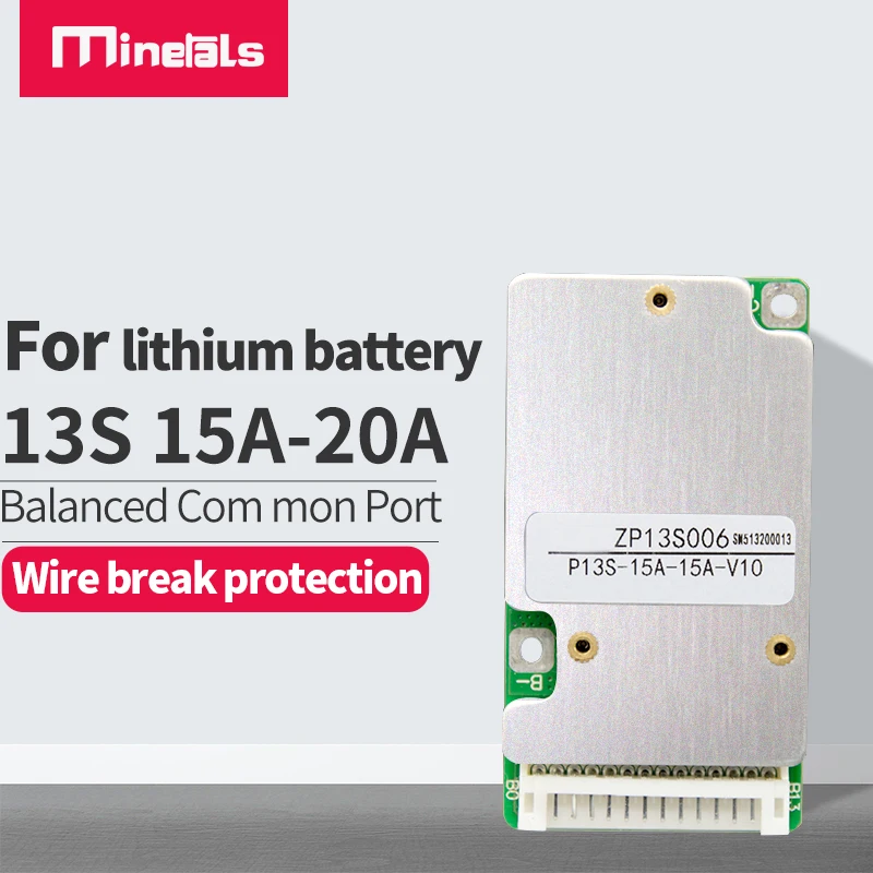 

13S 48V PCM Li-Ion E-Bike 18650 общий порт 15A 20A Защитная плата батареи electronic BMS